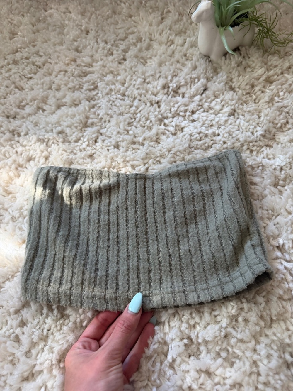 Soft ribbed knit tube Ribbed Knit Tube Crop Top in Sage Green unique, material r